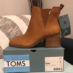 TOMS Esme Tan Leather Boot